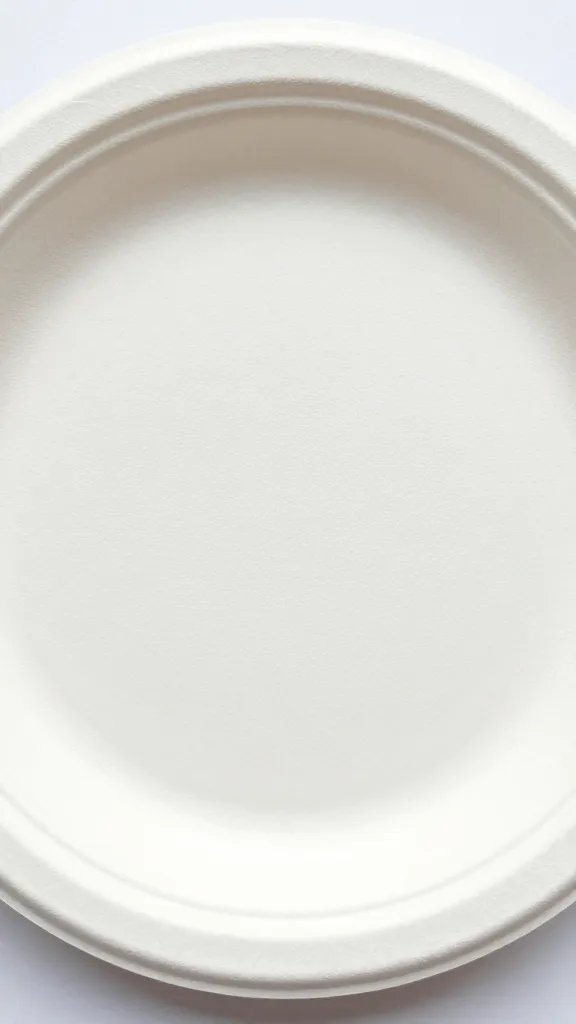closeup of a lone disposable plate with minimalist snack