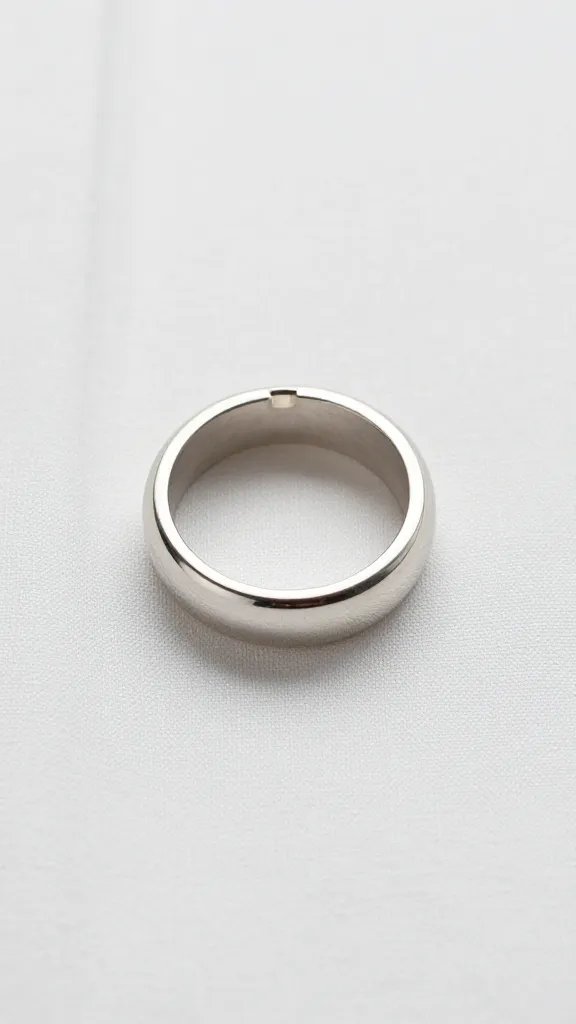 closeup of a lone napkin ring resting on fabric corner