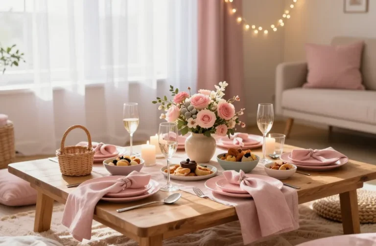 The Pink Indoor Picnic: How to Bring the Blush Spread Inside When the Weather Says No
