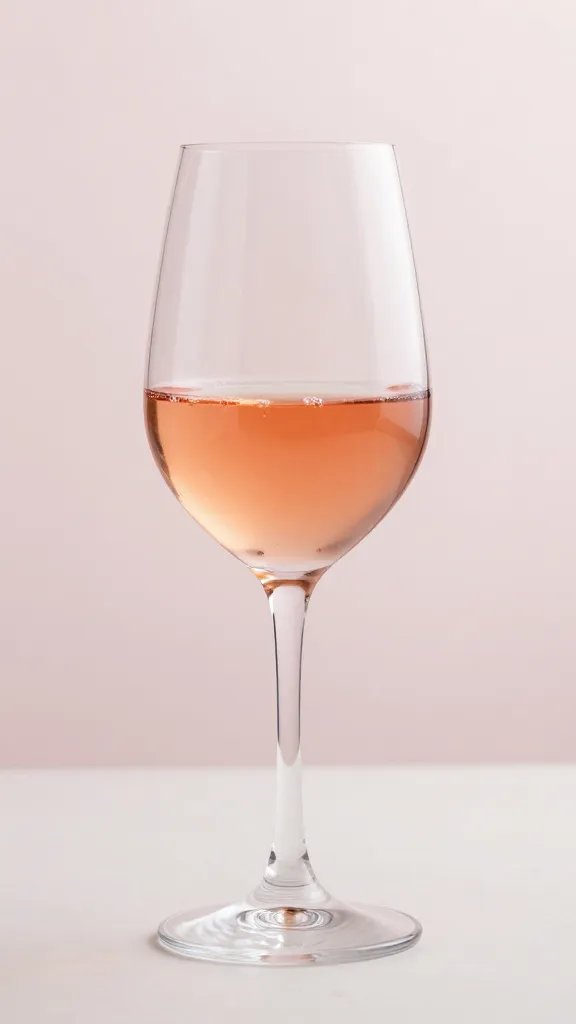single glass of rosé with soft pink hue