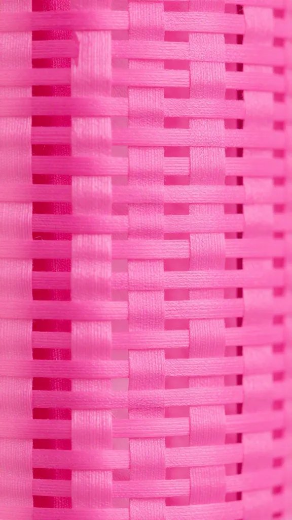 Macro shot of hot pink party lantern fabric weave