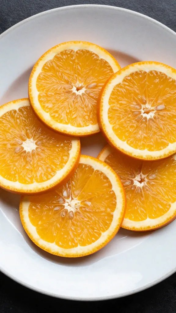 closeup of a solo vintage plate with citrus slices