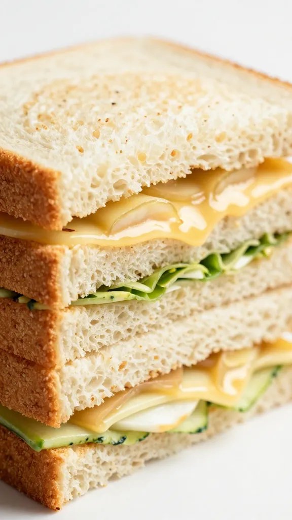 closeup of a single sandwich stacked perfectly