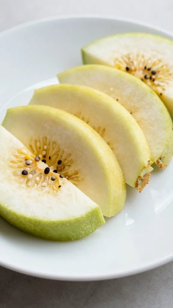 closeup of a single plate of fresh fruit slices