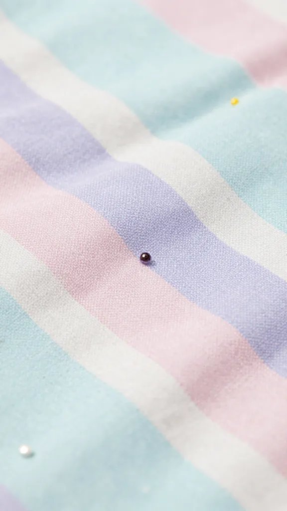 closeup of a pastel picnic blanket texture with beads