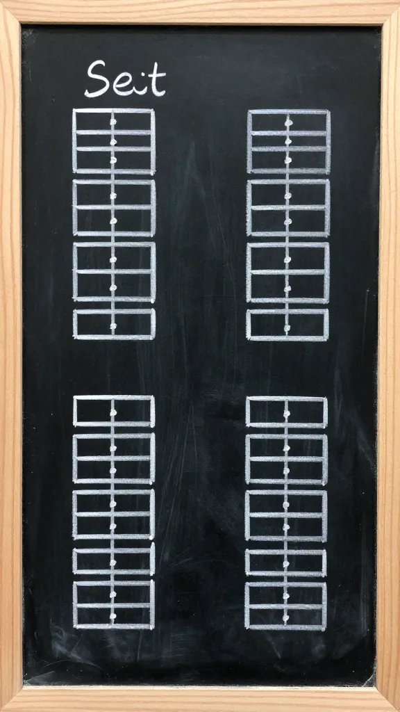 closeup of a chalkboard sign with seating plan