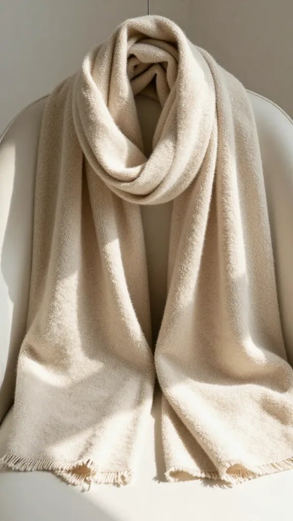 closeup soft cotton scarf draped over sunlit chair