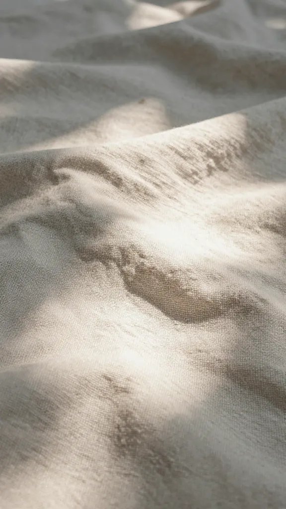 Closeup of picnic blanket texture under shaded glade light