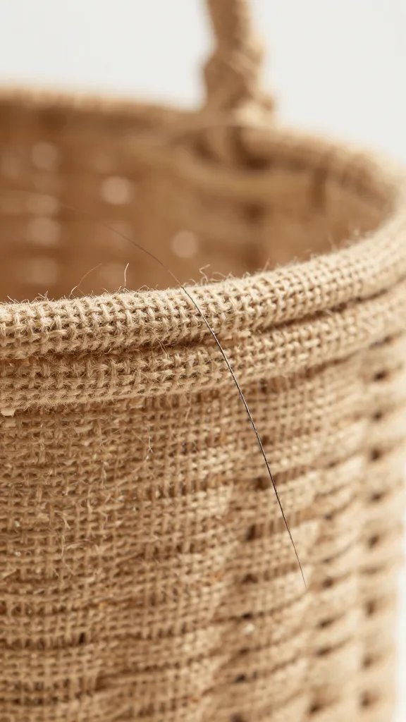 Closeup of a dog whiskers with textured burlap picnic basket
