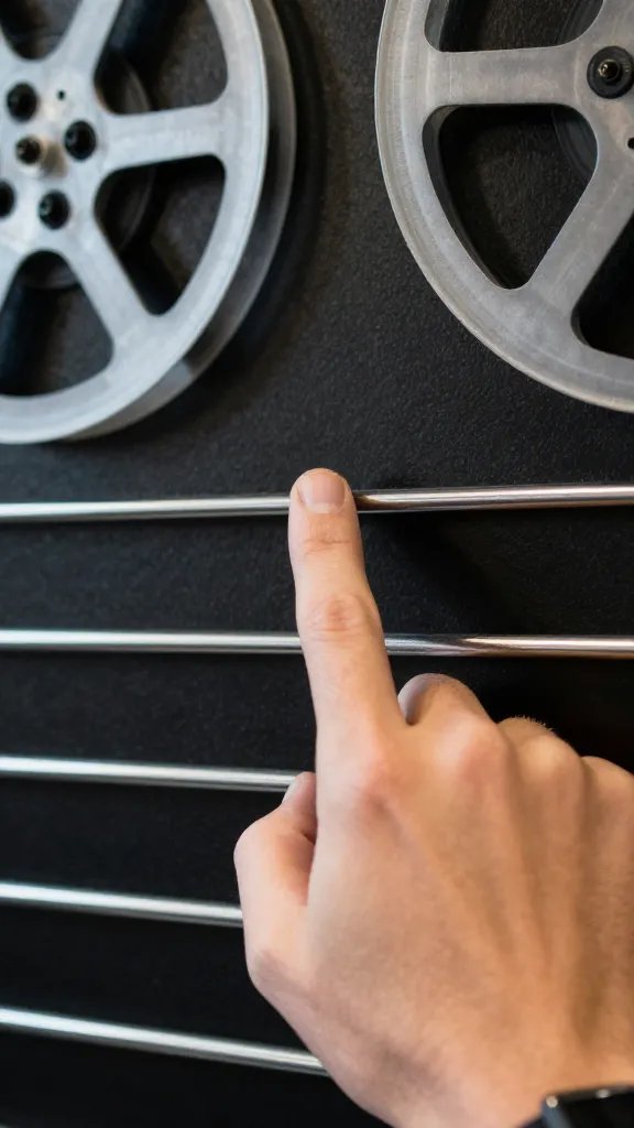 Closeup of a hand tapping a film shutter while snapping