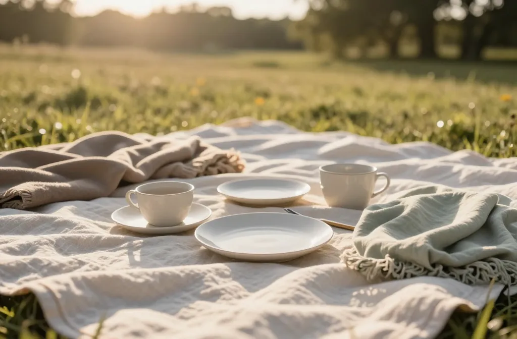The Dreamy Picnic Photoshoot: Light, Linen, and the Perfect Golden Hour Setup